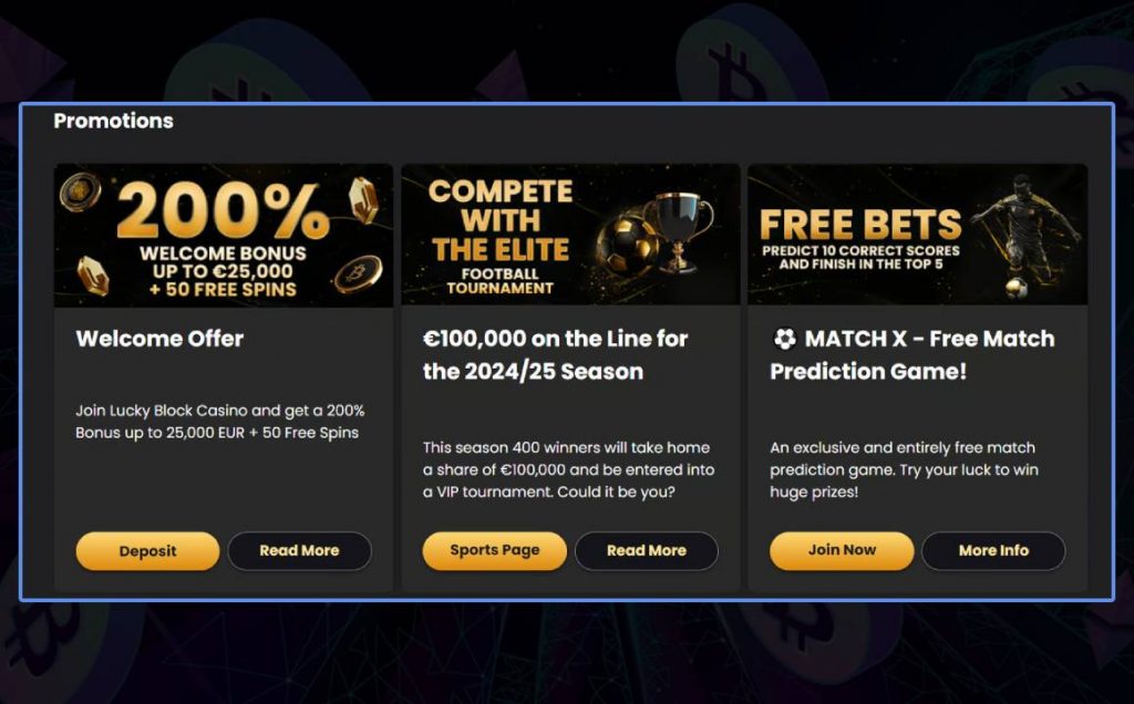 Lucky Block casino other bonuses