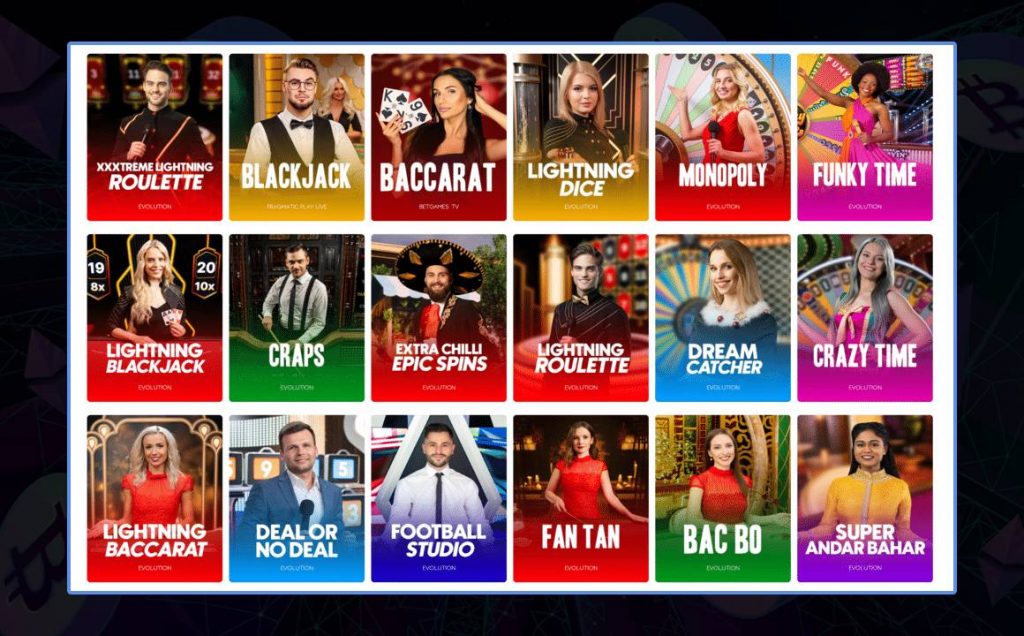 Live dealer games at WSM casino