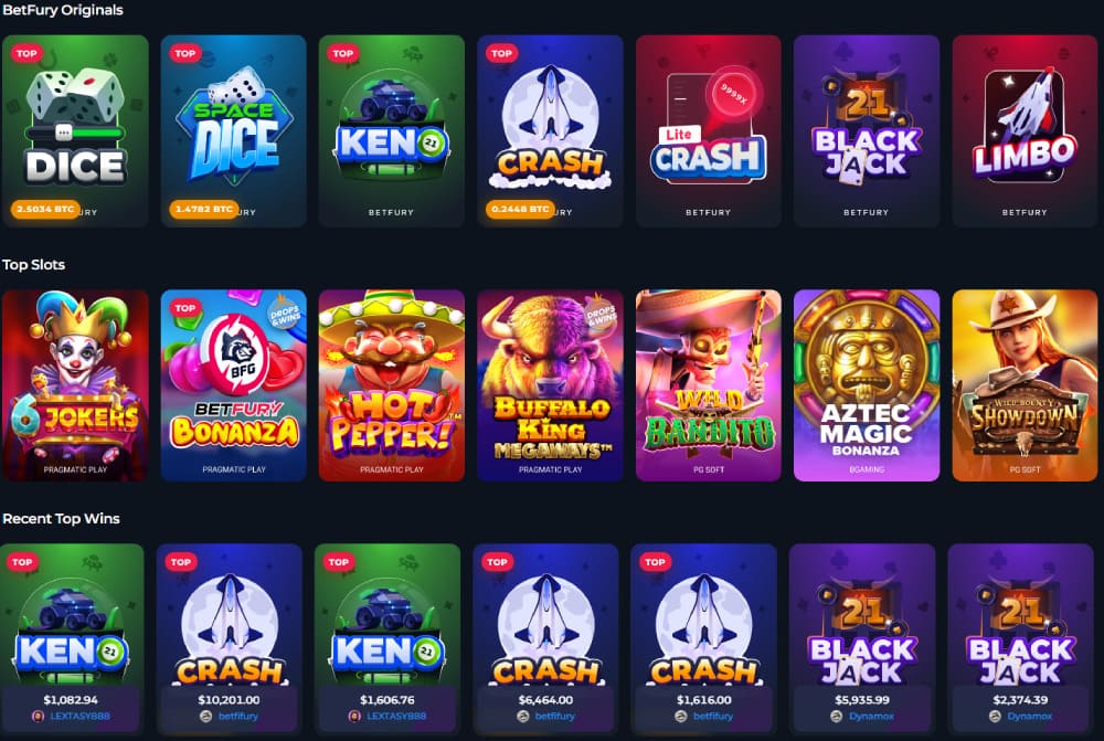 Live dealer games Betfury Casino
