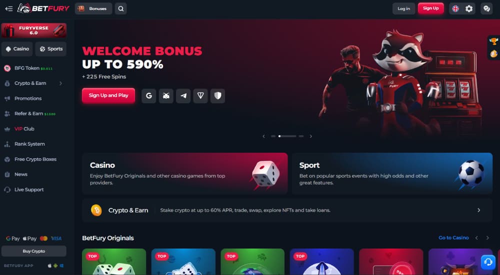 Betfury casino welcome bonus offer

