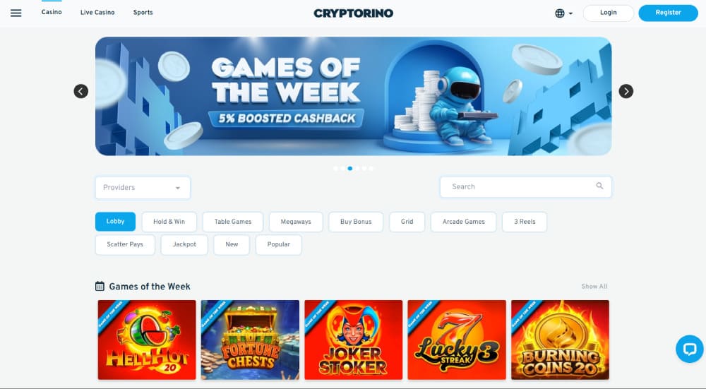 Cryptorino Casino Welcome Bonus
