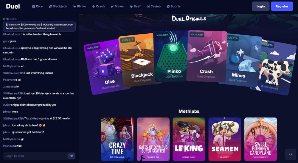 Duel Casino crypto gaming platform