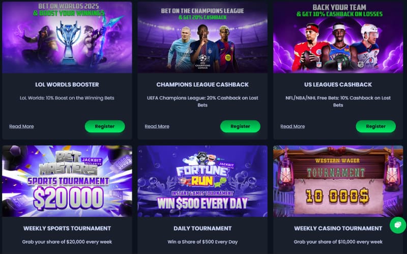 Jackbit sportsbook and live betting interface