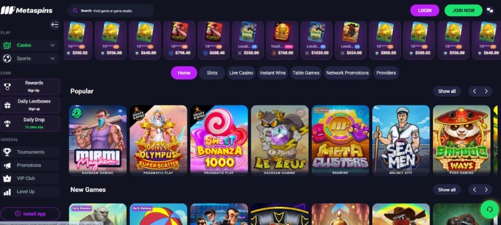 Metaspins Welcome Bonus Offer