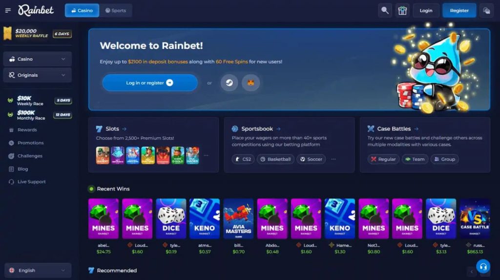 Rainbet Crypto Casino bonus offer
