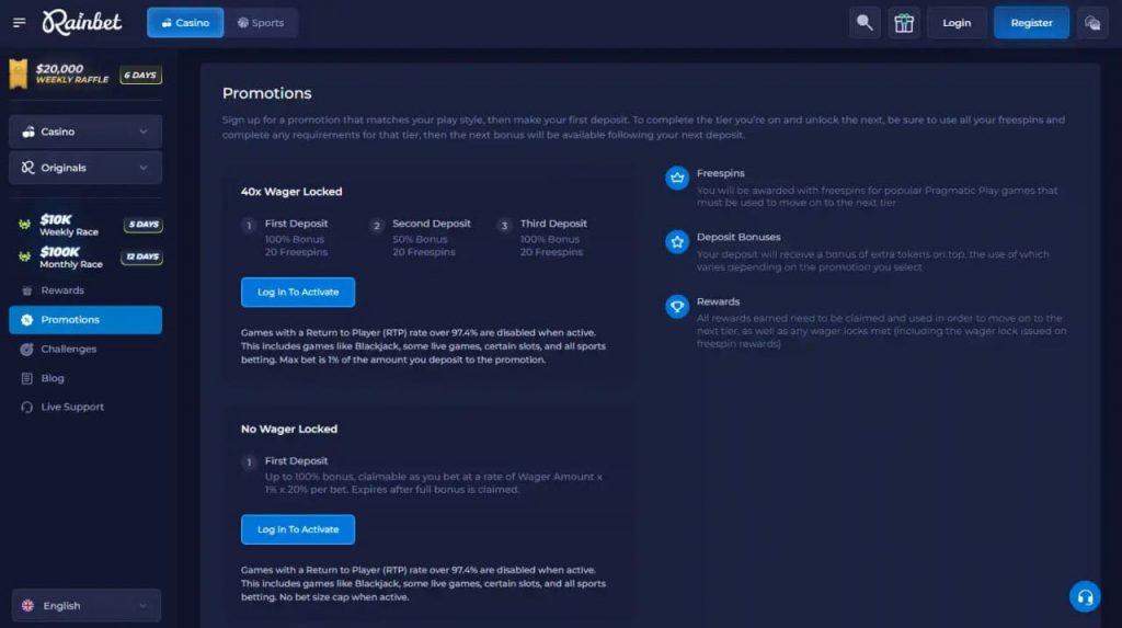 Rainbet sportsbook and live betting
