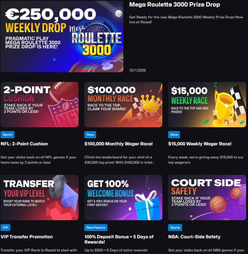 Razed Sports Betting Section
