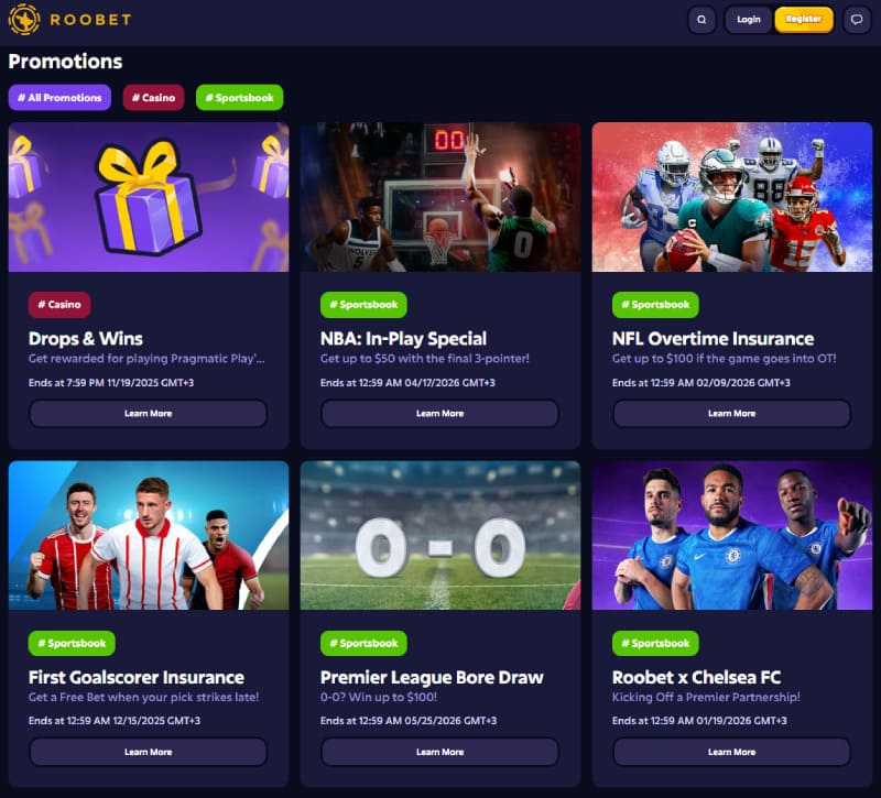 Roobet crypto payments screen with Bitcoin and Ethereum deposit options
