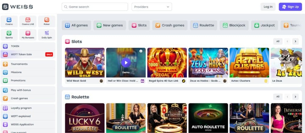 Weiss Casino welcome bonus offer
